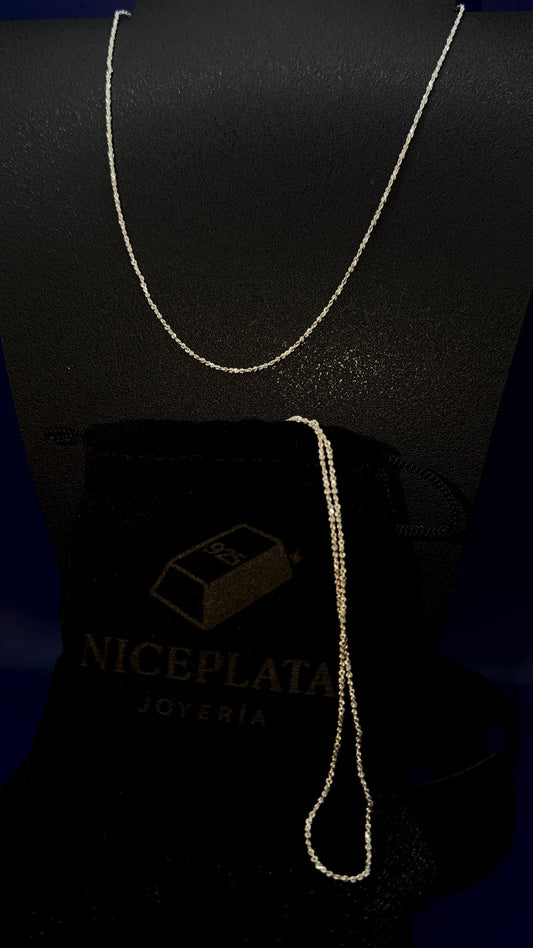 Cadena de Plata .925 / Grano de Oro 1mm
