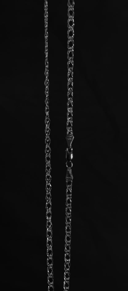 Cadena de Plata .925 / Cadena Doble Barbada 4mm