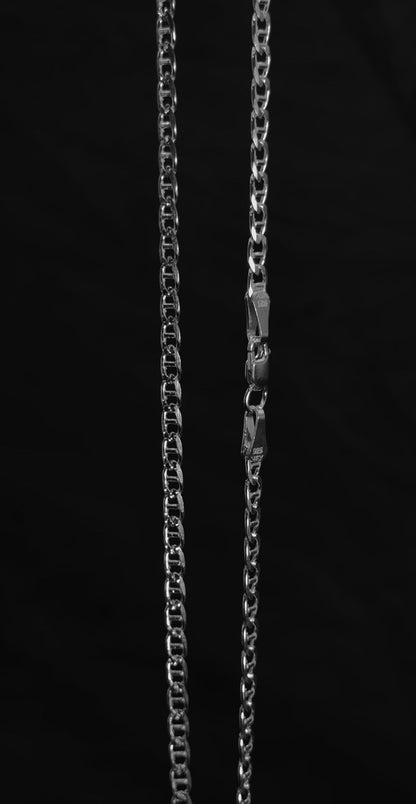 Cadena de Plata .925 / Eslavon Esgrafiado  4mm - NICEPLATA