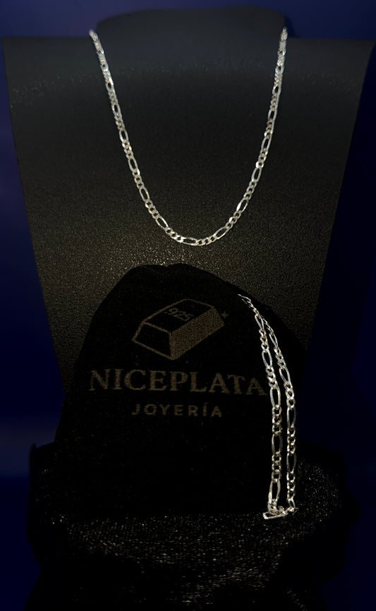 Cadena de Plata .925 / Cubana 3x1 Diamantada 4mm