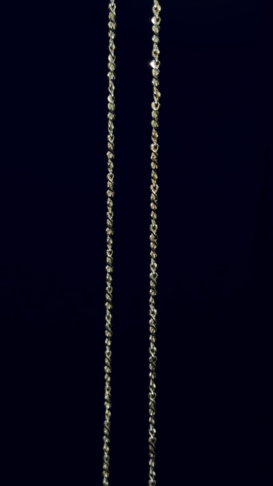 Cadena de Plata .925 / Grano de Oro 1mm