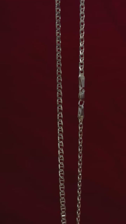 Cadena de Plata .925 / Eslavon Esgrafiado  4mm