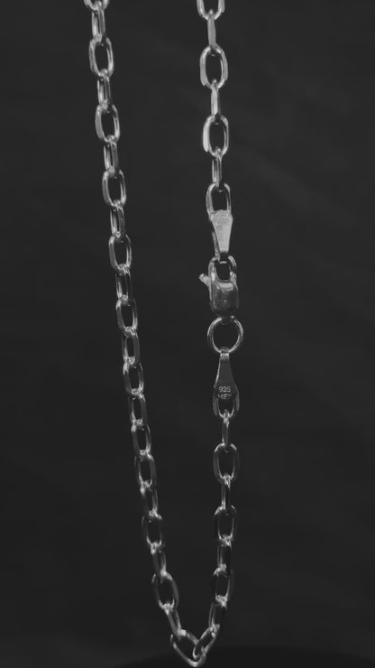 Cadena de Plata .925 / Ancla Diamantada 4mm